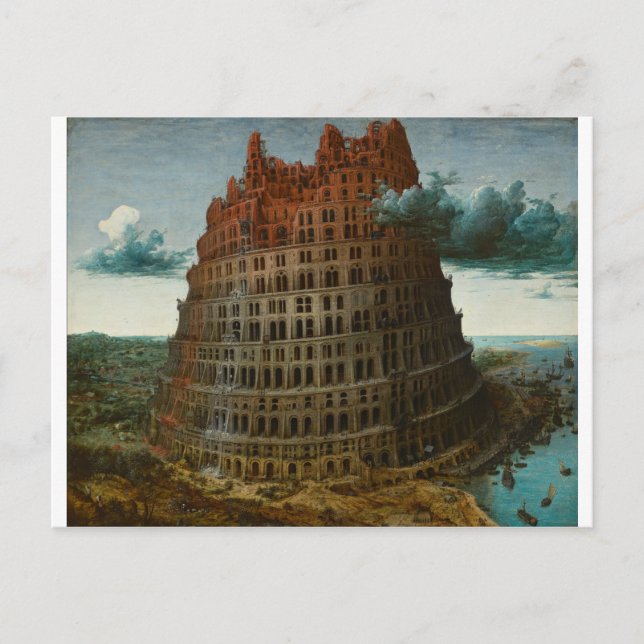 Der kleine Turm von Babel von Pieter Bruegel Postkarte (Vorderseite)