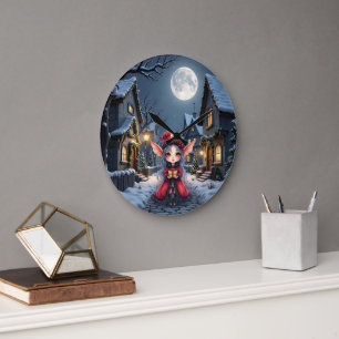Der kleine Weihnachtsbote.  Große Wanduhr