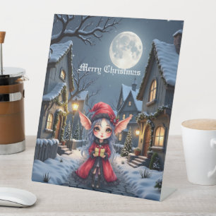 Der kleine Weihnachtsbote.  Sockelschild