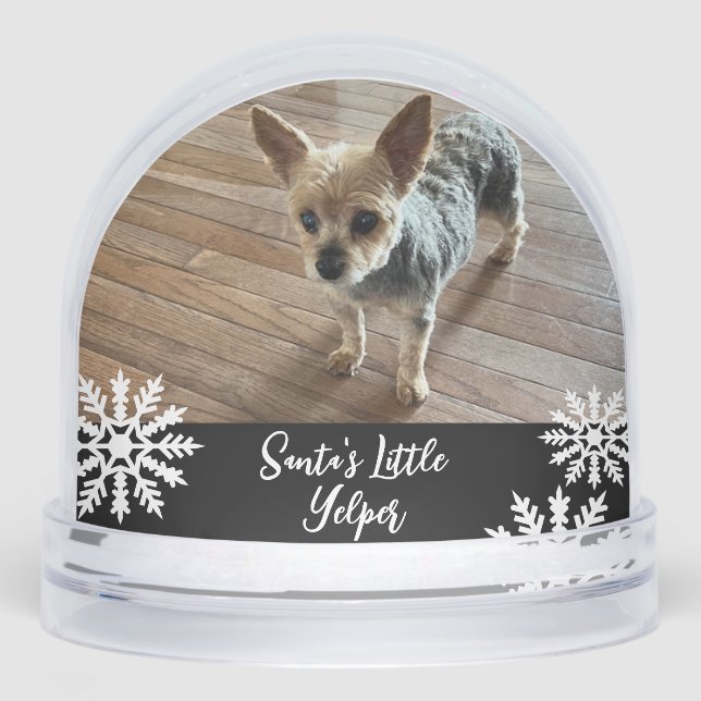 Der kleine Yelper-Hund des Weihnachtsmanns Schneekugeln (Vorderseite)