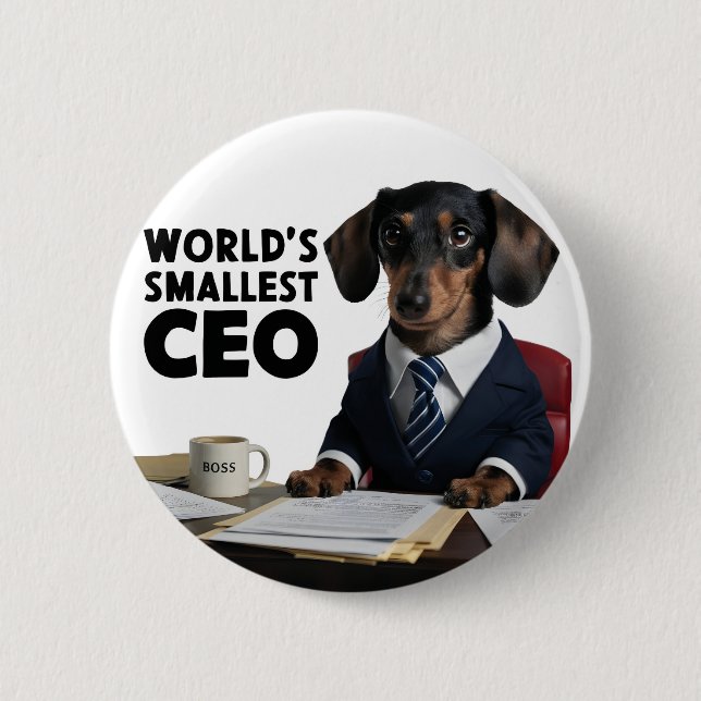 Der kleinste CEO der Welt, niedliche lustige Dacke Button (Vorderseite)