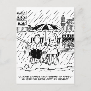 Der Klimawandel beeinflusst einen Urlaub Postkarte