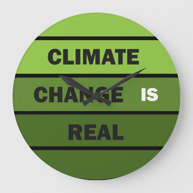 Der Klimawandel ist ein echtes Umweltbewusstsein Große Wanduhr (Vorderseite)