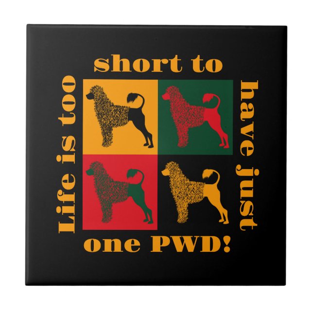 Der kluge portugiesische Wasserhund Fliese (Vorderseite)