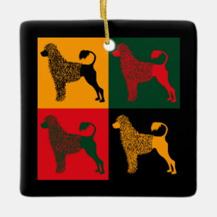 Der kluge portugiesische Wasserhund Keramikornament