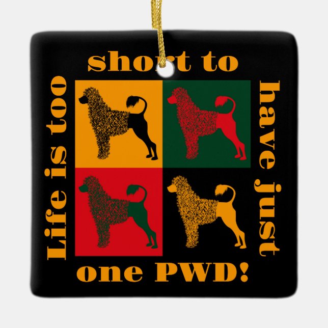 Der kluge portugiesische Wasserhund Keramikornament (Vorderseite)