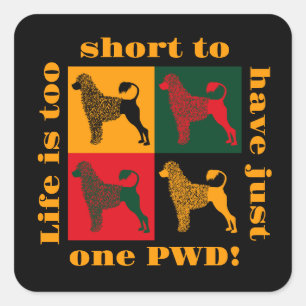 Der kluge portugiesische Wasserhund Quadratischer Aufkleber