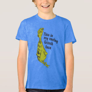 Der Knackpunkt Funny Restruction Grinch Face Tri-Blend Shirt