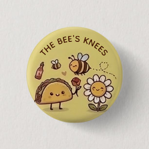 Der Knüller Kawaii Taco und Bee Pun Pin Button