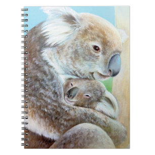 "Der Koala-Knuddler"-Porträt-Finart-Kunstnotizbuch Notizblock