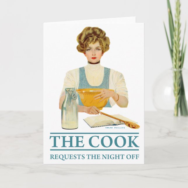 Der Koch bittet um Nachtruhe Einladung (Vorderseite)