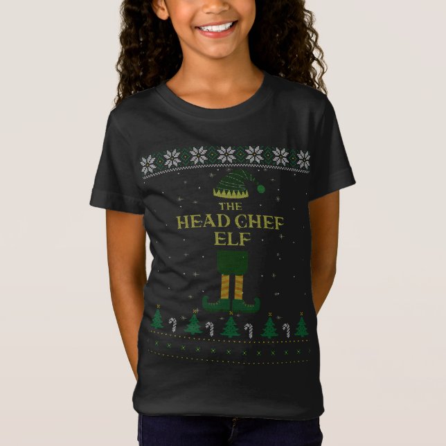 Der Koch Elf Matching Family Ugge Christmas S T-Shirt (Vorderseite)