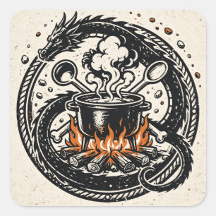 Der Koch und der Drache Aufkleber — Pulp Emblem