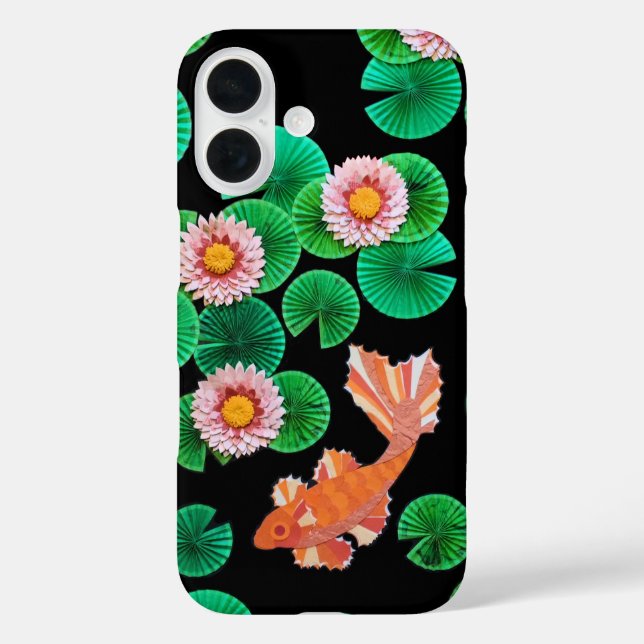 Der Koi-Papierteich iPhone 16 Hülle (Rückseite)