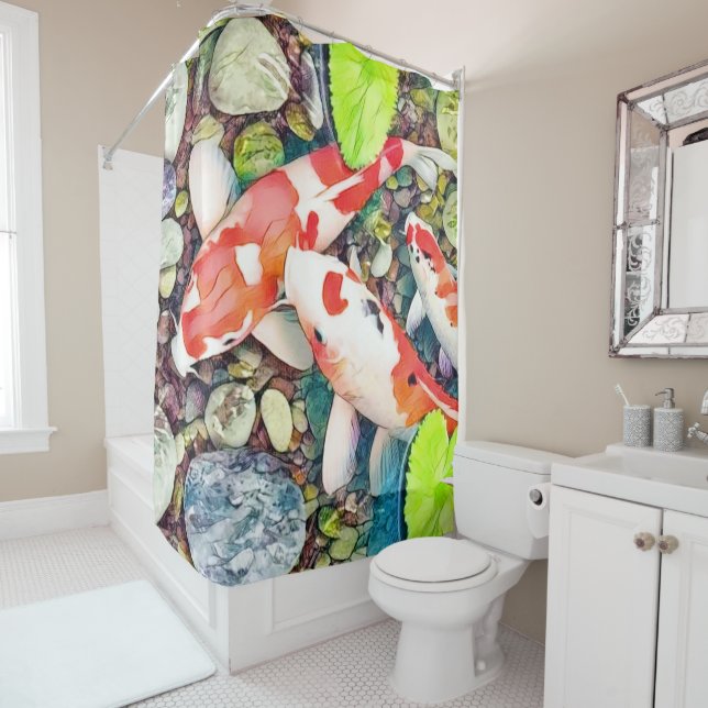 Der Koi-Teich Duschvorhang (Beispiel)