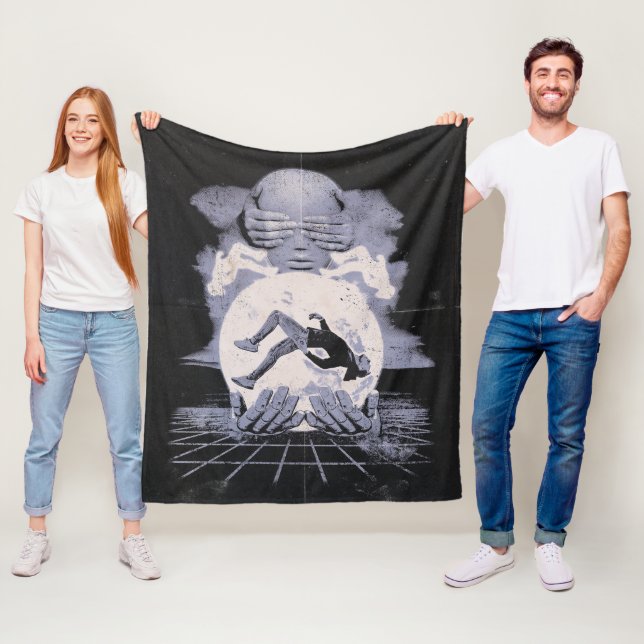 Der Kollaps - Techno-Dystopian Streetwear Design Fleecedecke (Beispiel)