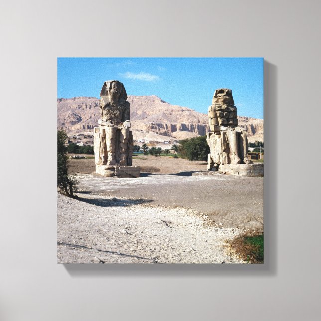 Der Kolossi von Memnon, Statuen von Amenhotep Leinwanddruck (Vorderseite)