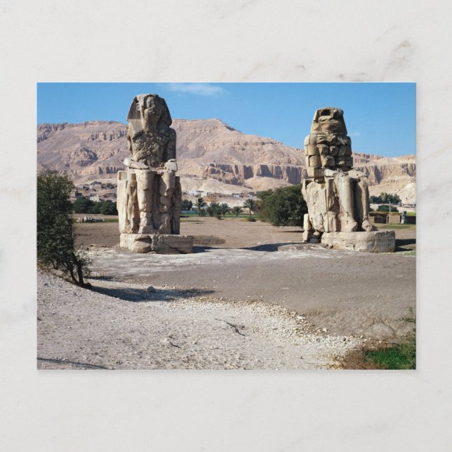 Der Kolossi von Memnon, Statuen von Amenhotep Postkarte (Vorderseite)