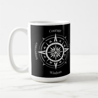 Der Kompass der 4 stoischen Tugenden Kaffeetasse