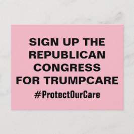 Der Kongress für TrumpCare schützen unsere Betreuu Postkarte