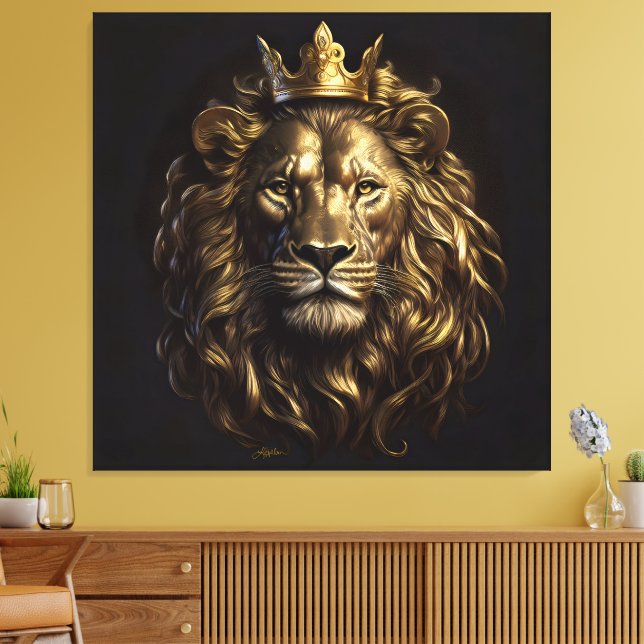 Der König! Der nicht so feige Löwe von Oz Leinwanddruck (Insitu (Wohnzimmer))