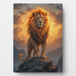 Der König der Savannah - Löwenschwarm Fotoplatte
