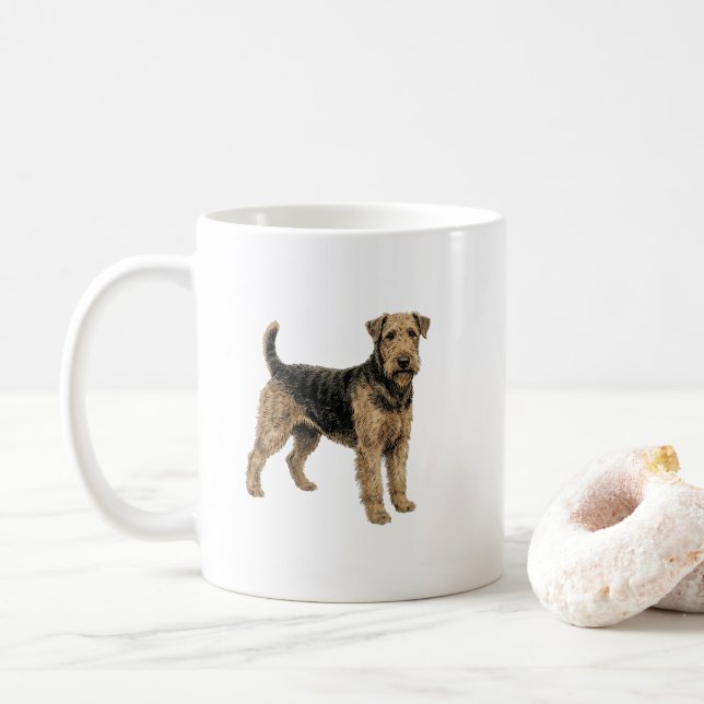 Der König der Terrier – Airedale Spirit Art Kaffeetasse (Mit Donut)