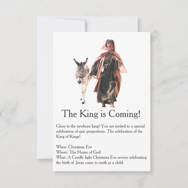 Der König kommt zur Weihnachtseinladung Einladung (Vorderseite)