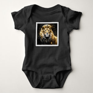 Der König: Majestätischer goldener und grauer männ Baby Strampler
