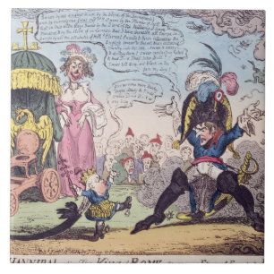 Der König von Rom, 1814 - Cartoon, der Napoleon Fliese
