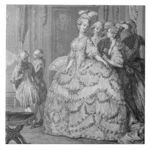 Der Königin Dame-in-Wartete, graviert durch P.A. Fliese
