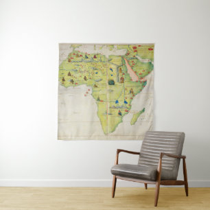 Der Kontinent Afrika Wandteppich