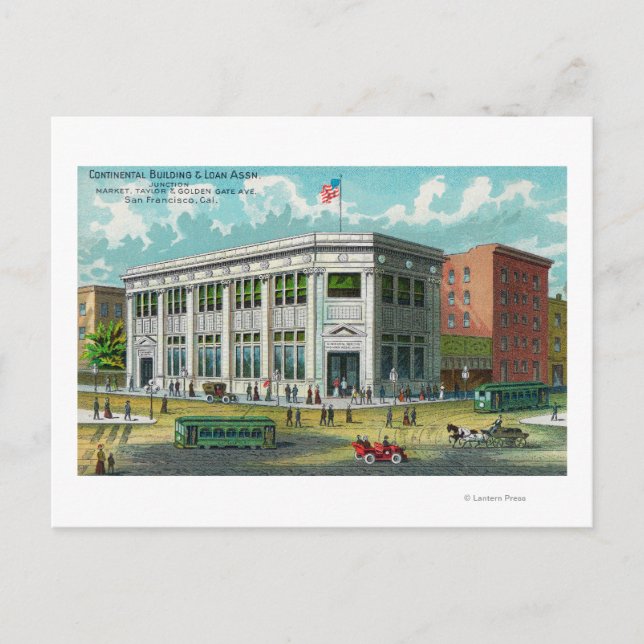 Der kontinentale Bldg und der Kredit Assn. Postkarte (Vorderseite)