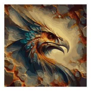 Der Kopf des ausgestorbenen Vogels - Abstraktes Ar Poster