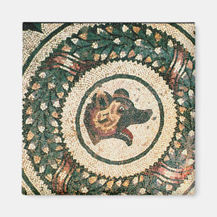 Der Kopf des Bären, römisches Mosaik, frühes 4. Magnet