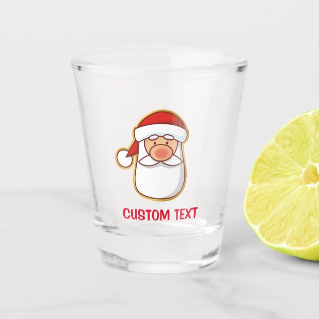 Der Kopf des Weihnachtsmanns Schnapsglas (Vorderseite)