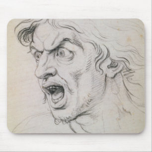 Der Kopf eines Mannes, der im Terror, eine Studie Mousepad