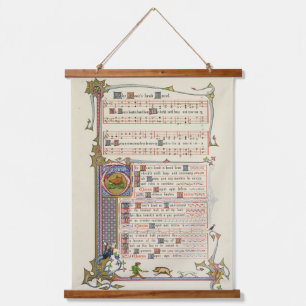 Der Kopf Weihnachtslied Mittelalter Wandteppich Mit Holzrahmen