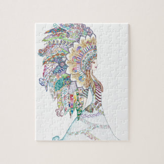 Der Kopfschmuck des Ureinwohner-Mädchens