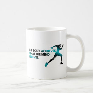 Der KÖRPER erzielt, was der VERSTAND Cyan-blaues Kaffeetasse