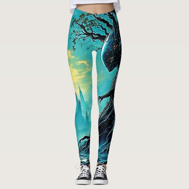 Der kosmische Baum der Fantasie Leggings (Vorderseite)