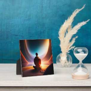 Der kosmische Buddha   Tischkunstplakette Fotoplatte