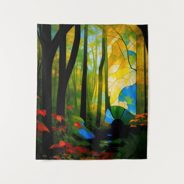Der kosmische Wald Wandteppich (Vorderseite)