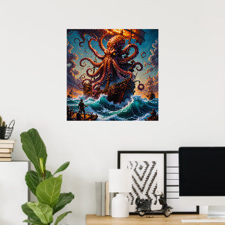 Der Kraken-Meeresmonster-Kreatur-Fantasy-Horror Poster