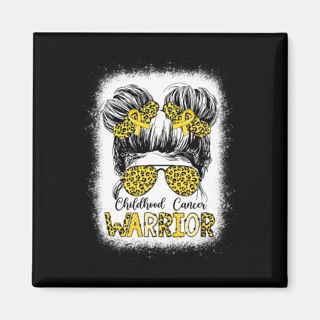 Der Krebskrieger im Kindesalter hat Gold Messy Bun Magnet (Vorne)