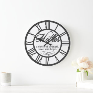 Der Kreis der Mutter für Stärke und Liebe Große Wanduhr