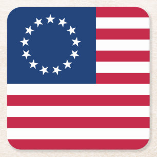 Der Kreis der Sterne, amerikanische Flagge von Bet Rechteckiger Pappuntersetzer