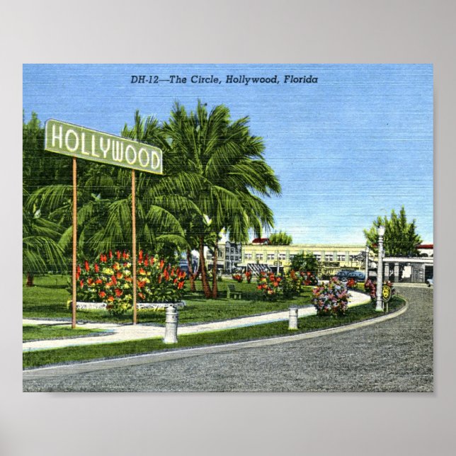 Der Kreis, Hollywood, Florida Vintag Poster (Vorne)