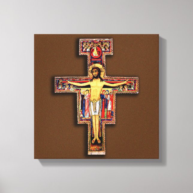 DER KREUZ SAN DAMIANO, DER FRANKISKANISCHE KREUZ. LEINWANDDRUCK (Vorderseite)