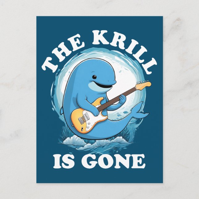 Der Krill ist verschwunden - Funny Whale spielt Gi Postkarte (Vorderseite)